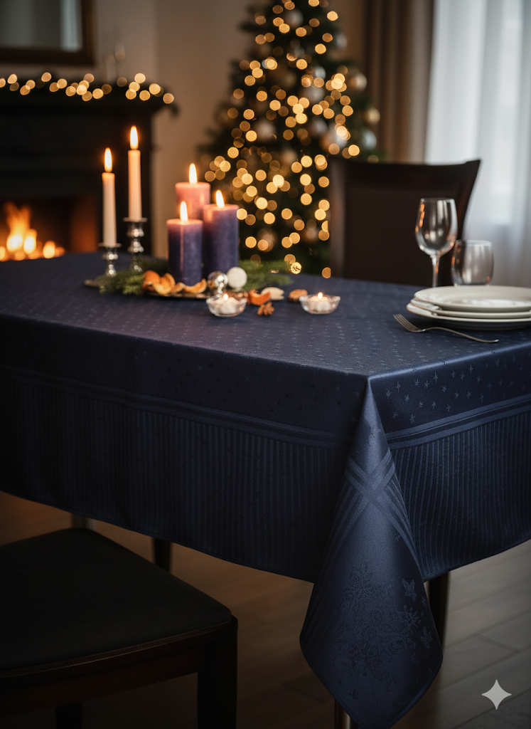 Festliche Tischdecke Blau 130x170 cm – Elegante Dekoration für Tisch